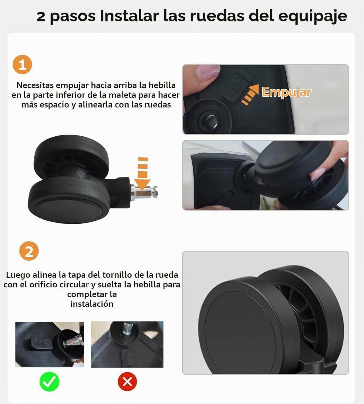 feilario Equipaje comprobado con marco de aluminio súper grande, ru...