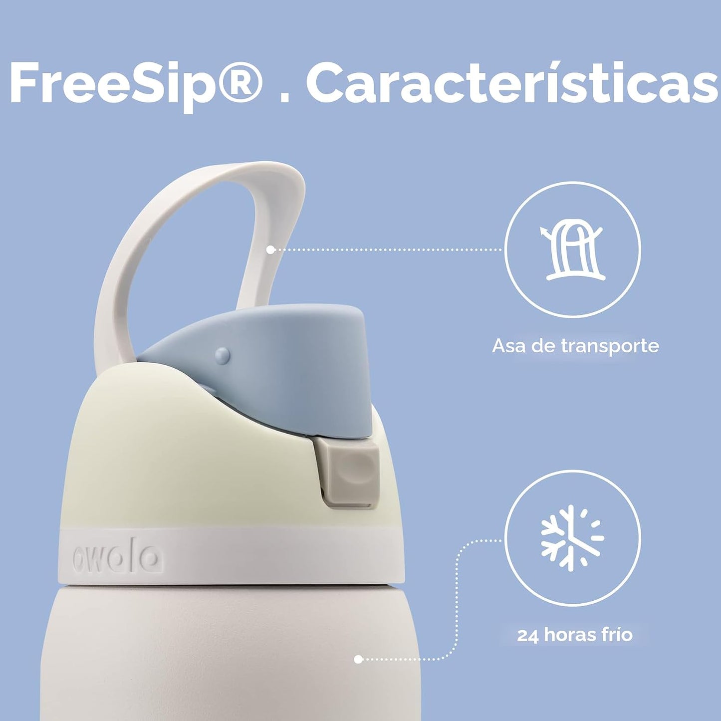 Owala FreeSip - Botellas de agua aisladas de acero inoxidable con p...