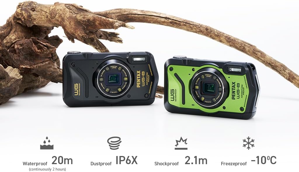 PENTAX WG-8 - Cámara de aventura verde para todo tipo de clima, con...