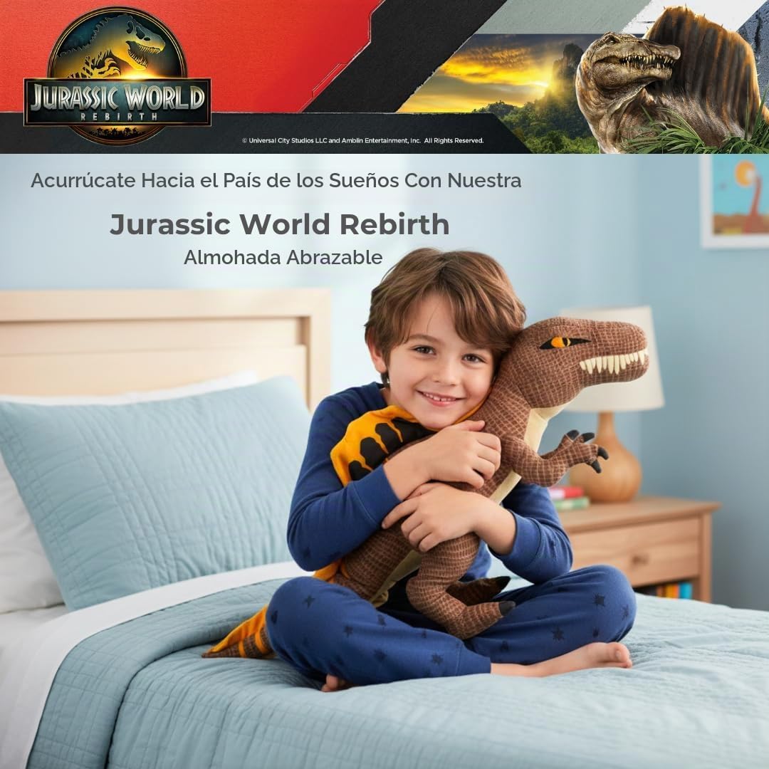 Jurassic World Rebirth Almohada de Abrazo Spinosaurus, Ropa de Cama...