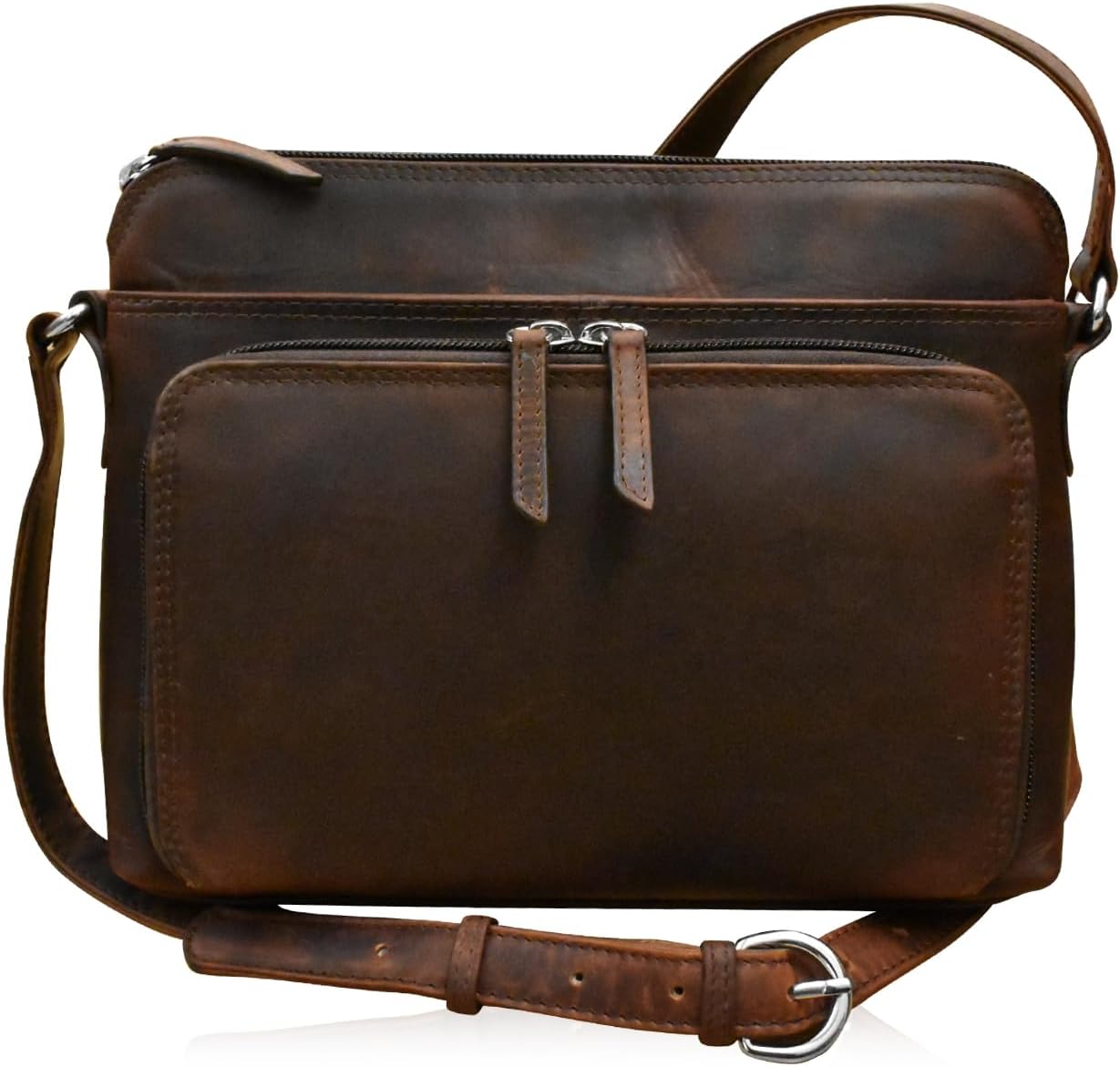 ili New York Bolsos cruzados de cuero genuino para mujer, organizad...