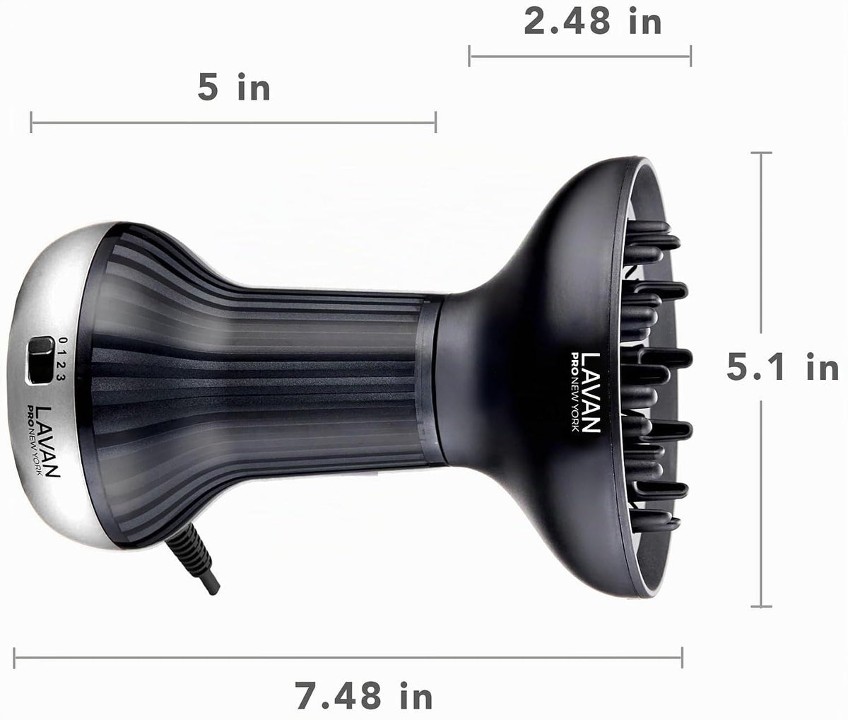 Secador de pelo difusor para cabello rizado, secador de pelo con te...
