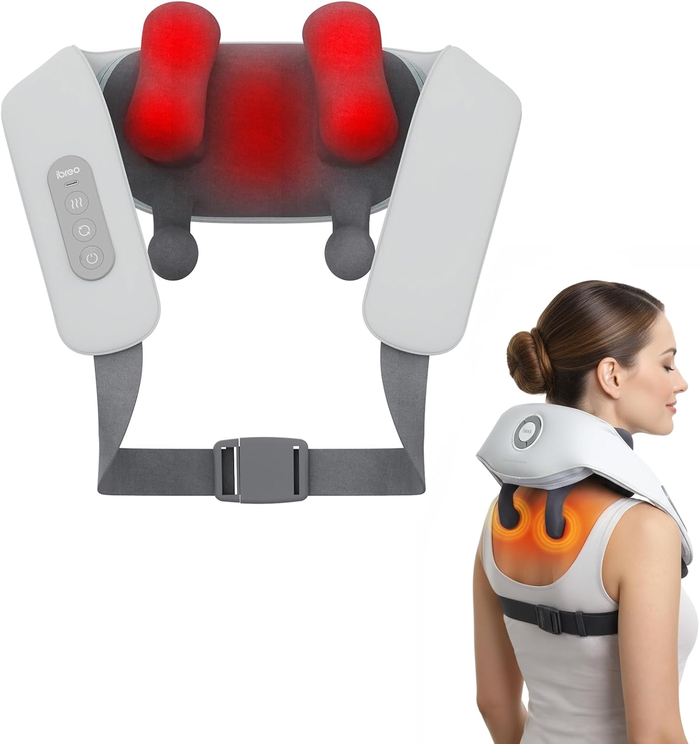 Masajeadores Shiatsu para cuello y espalda con calor, 150 minutos d...