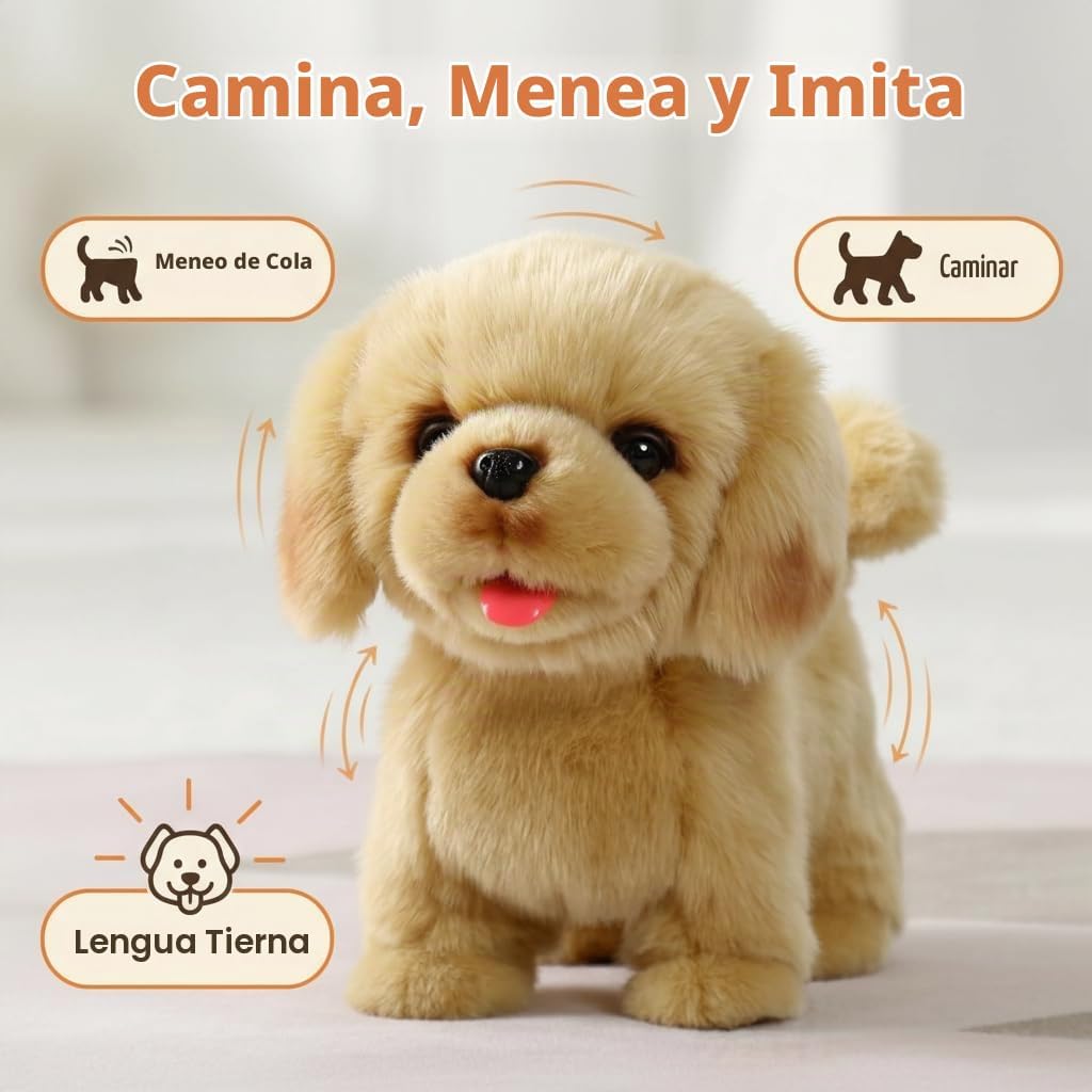 CU-MATE Juguete electrónico para perro que camina, cachorro interac...