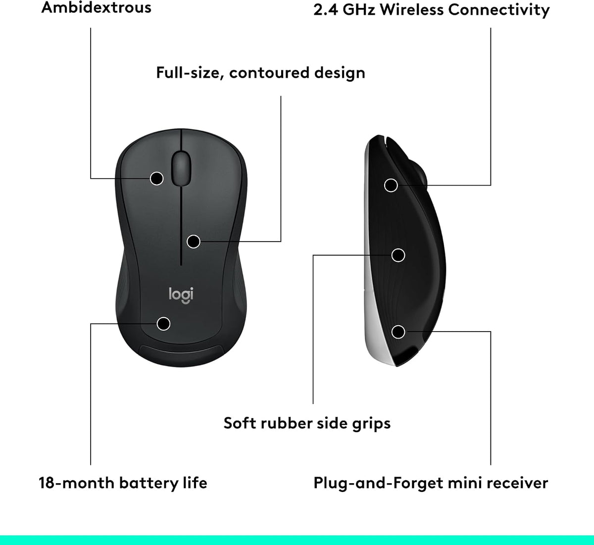 Logitech Combo de teclado y mouse inalámbricos avanzados de tamaño...
