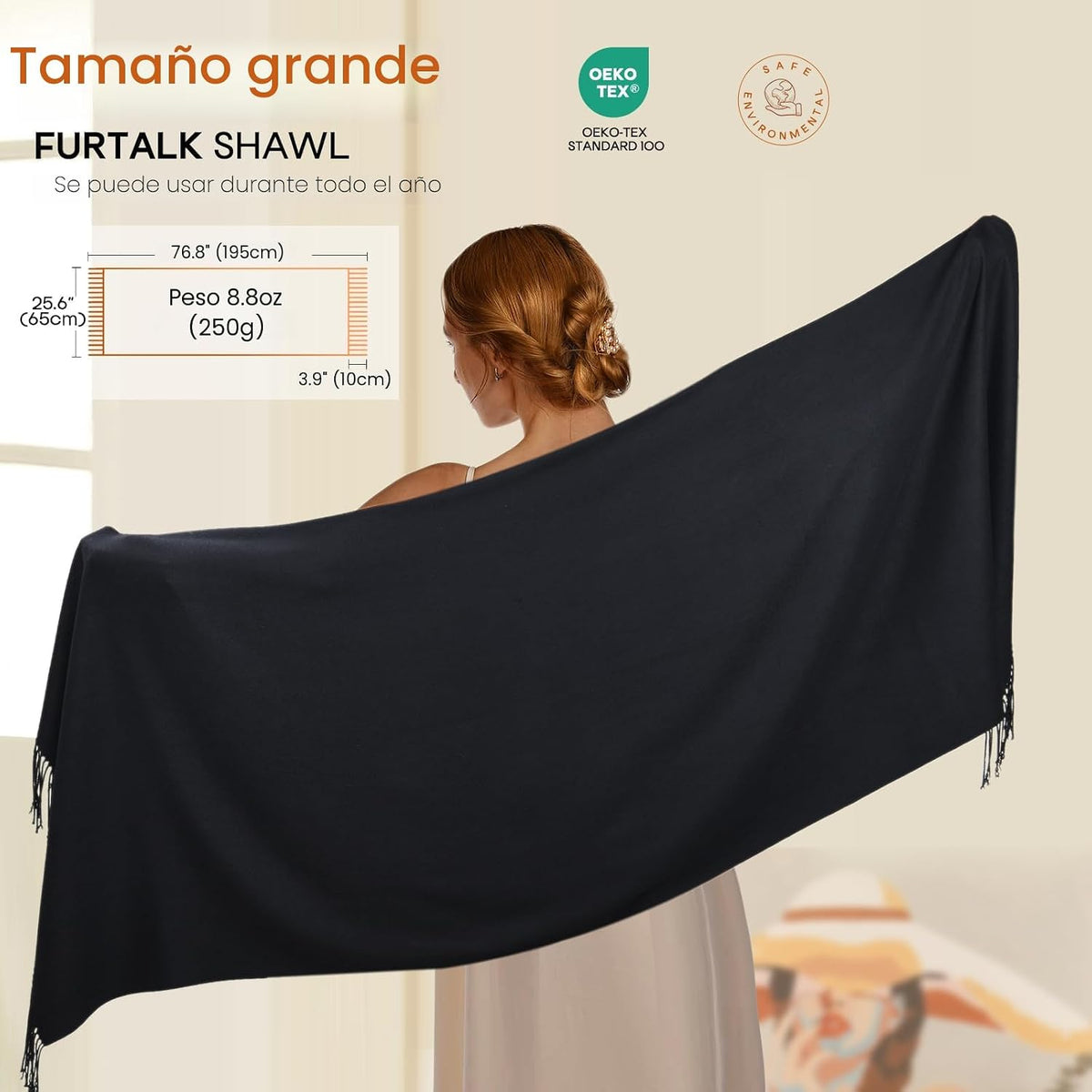FURTALK Chales y envolturas de pashmina para vestido de noche, bufa...