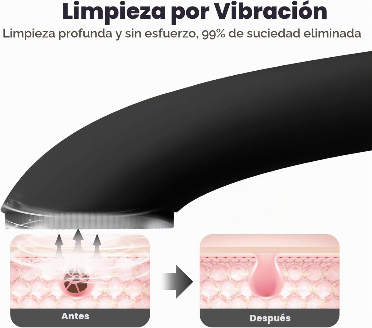PRITECH Cepillo de limpieza facial, depurador facial de silicona re...