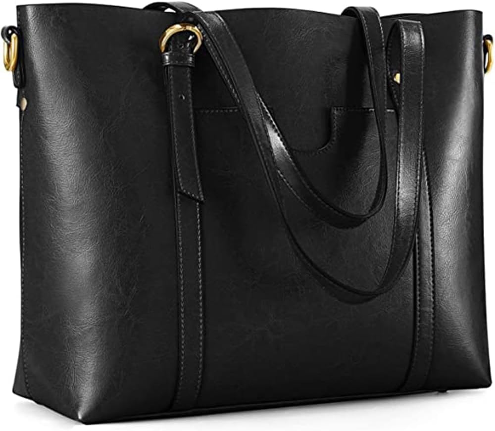 Kattee Bolso de mano de cuero genuino para mujer, bolsos suaves vin...