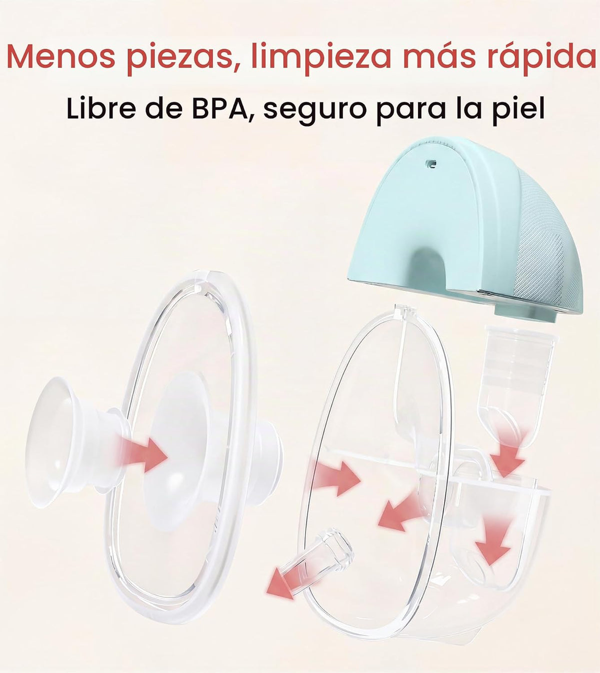 NCVI Extractor de leche manos libres, sacaleche eléctrico portátil...