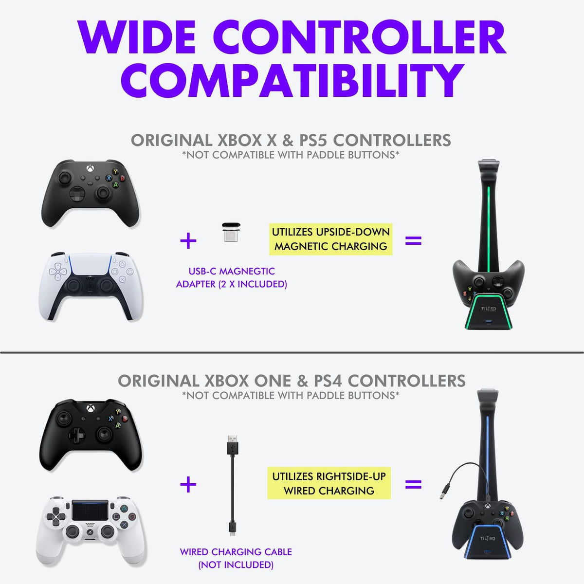 Tilted Nation Soporte para auriculares y controlador para juegos |...
