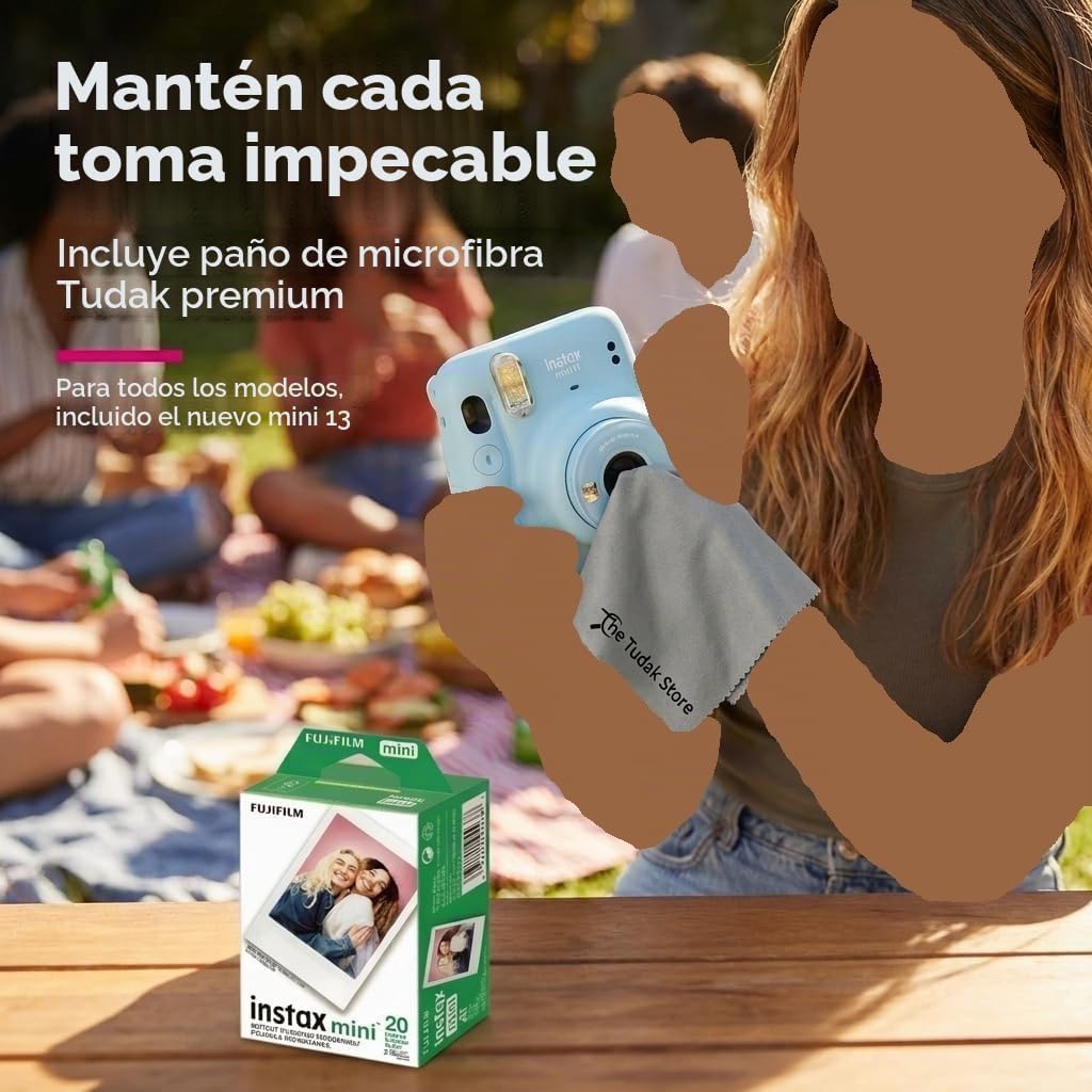 Fujifilm Instax Mini película instantánea, luz blanca ISO 800 para...