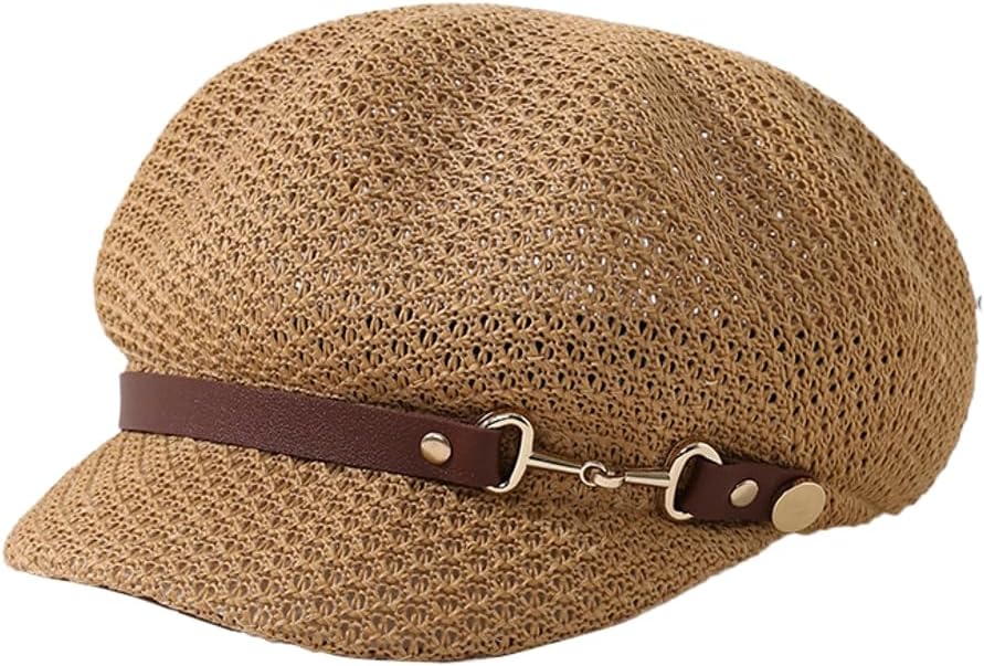 Gorra de periódico ligera de moda boina transpirable de malla para...