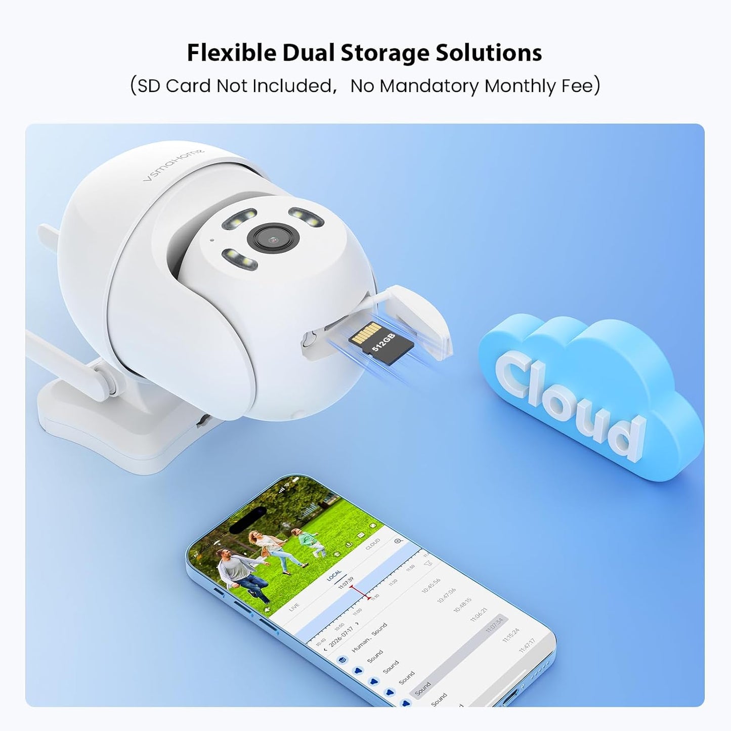 Cámara de seguridad 4K para exteriores, cámara enchufable de 360 PT...