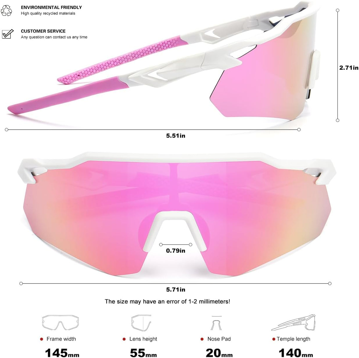 SEKKAF Gafas de sol deportivas polarizadas para hombres y mujeres,...