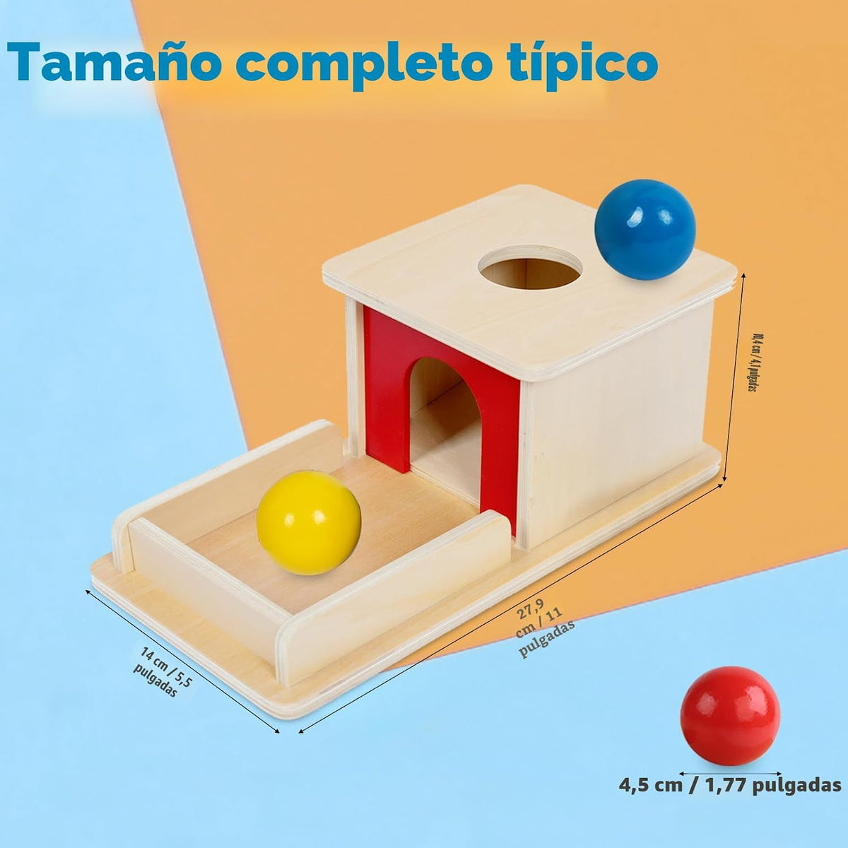 Adena Montessori Juguete de madera para bebés de 6 a 12 meses, 3 bo...