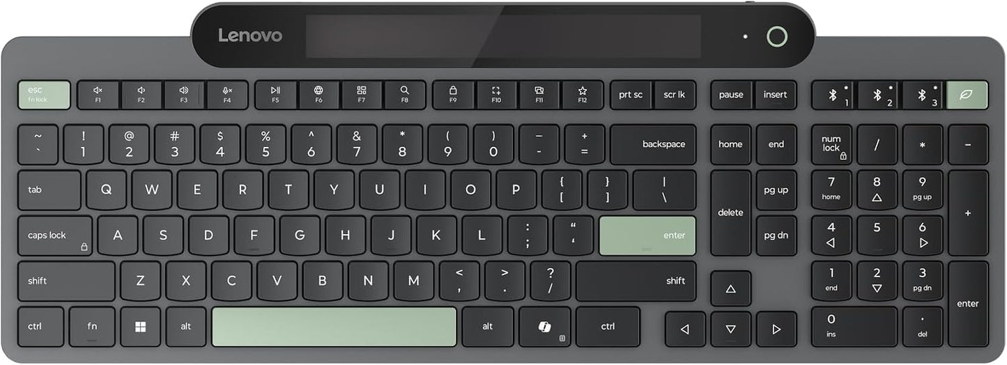 Lenovo 800 Teclado Bluetooth Autocargable, Utiliza Luz Ambiental pa...