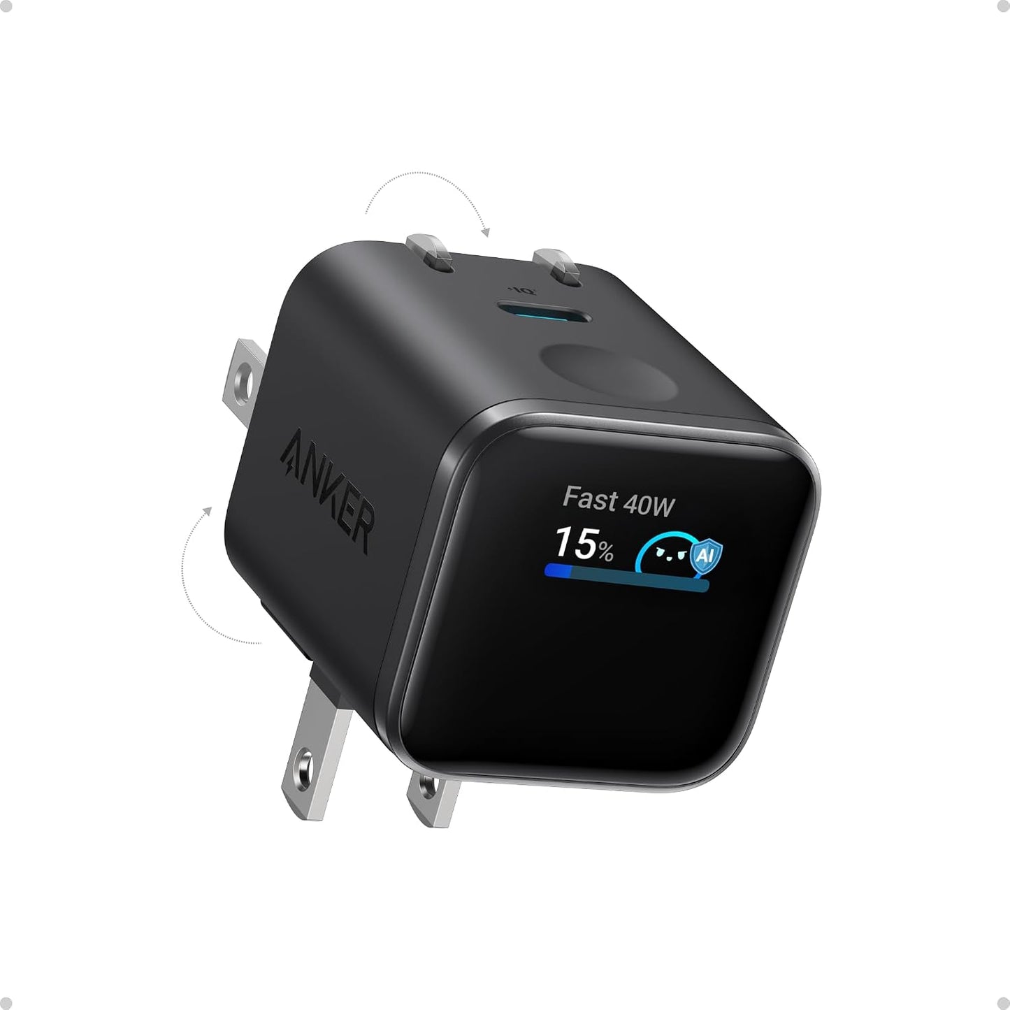 Anker Cargador de pantalla inteligente nano, cargador rápido USB C...