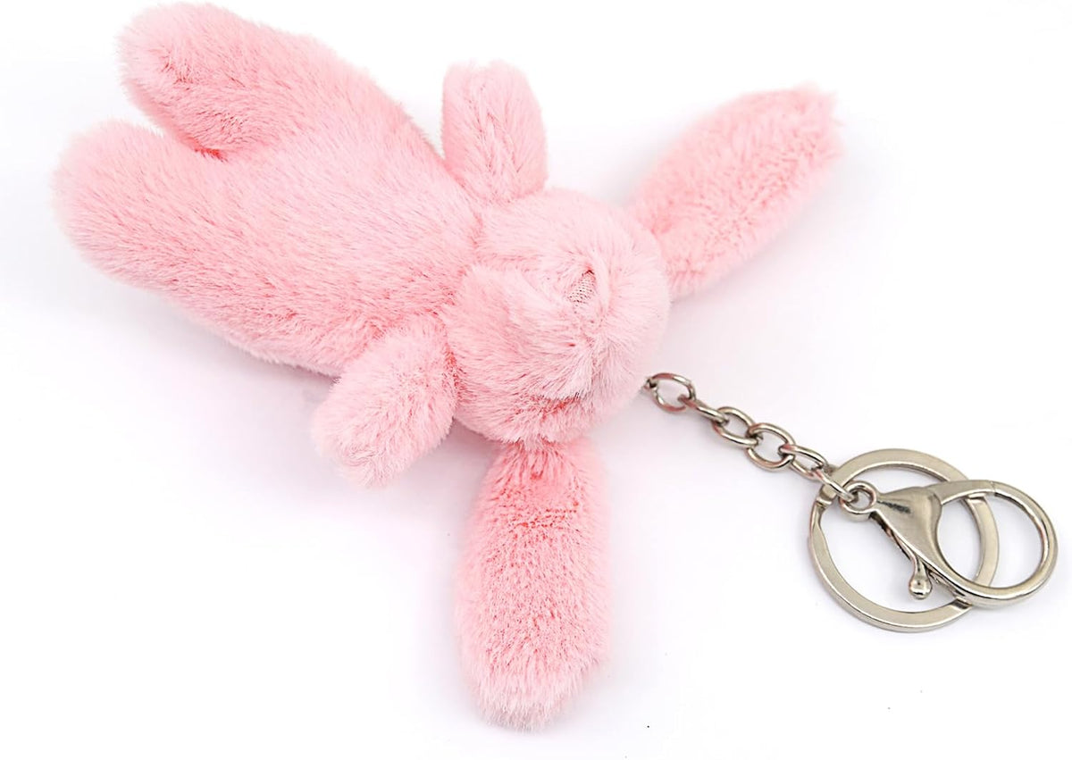 Miokkley Lindo llavero de peluche de conejo para mochila, mini llav...