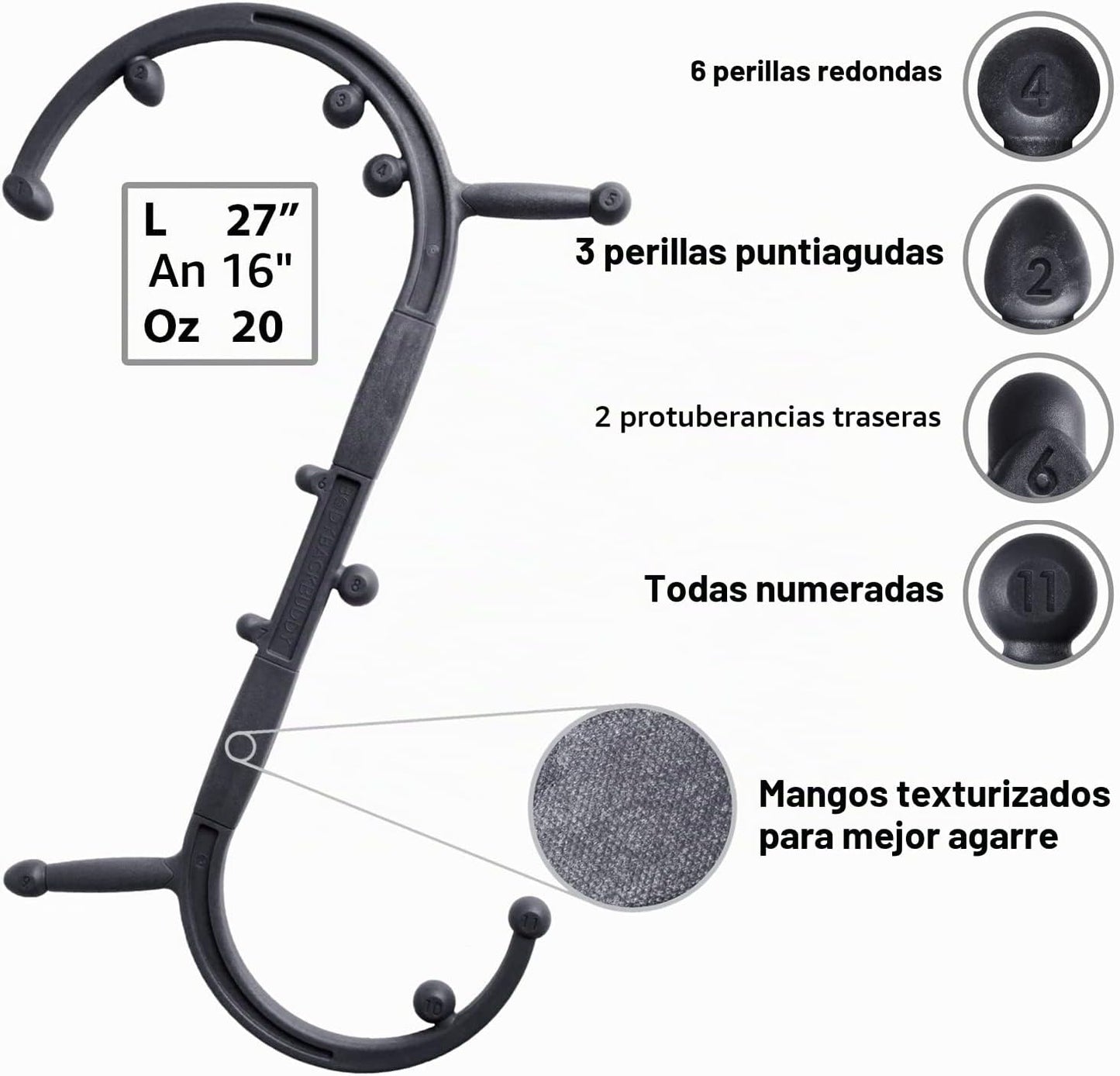 Body Back Buddy Elite FSA - Herramienta de masaje de punto gatillo...