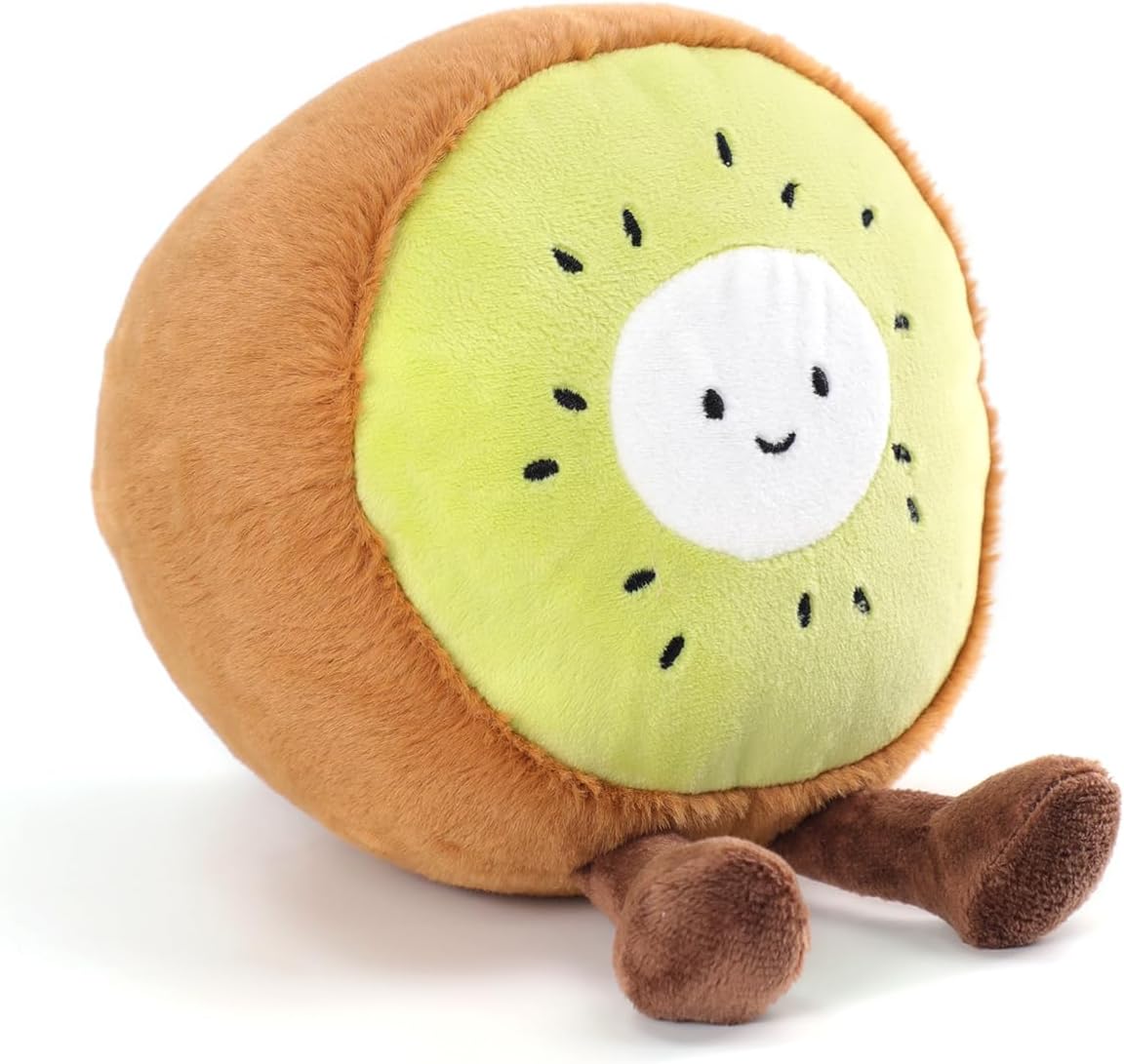 RECUR Juguete de peluche de fruta kiwi, peluche de fruta suave, lin...