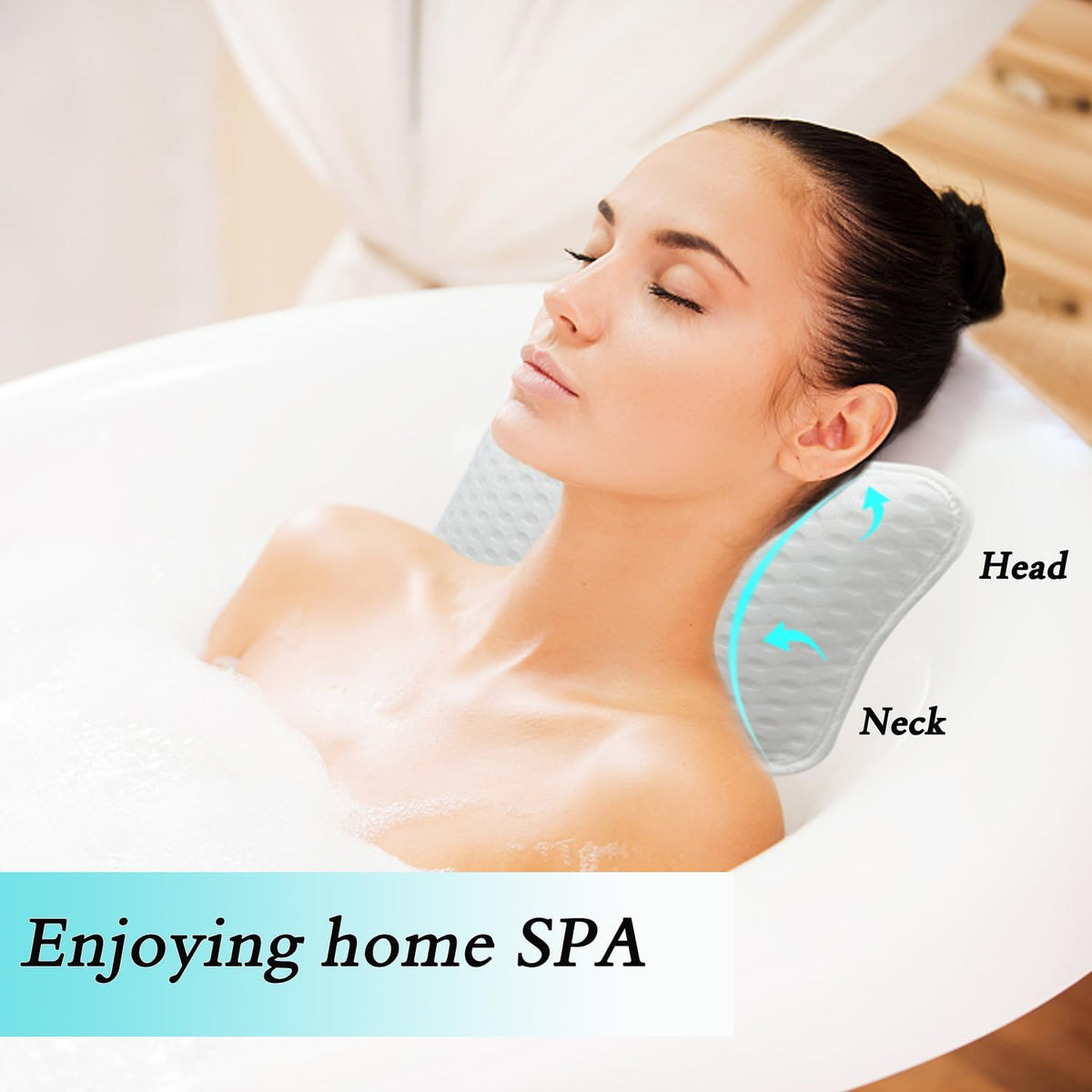 Almohadas de baño para tina, almohadas de spa para bañera, tina de...