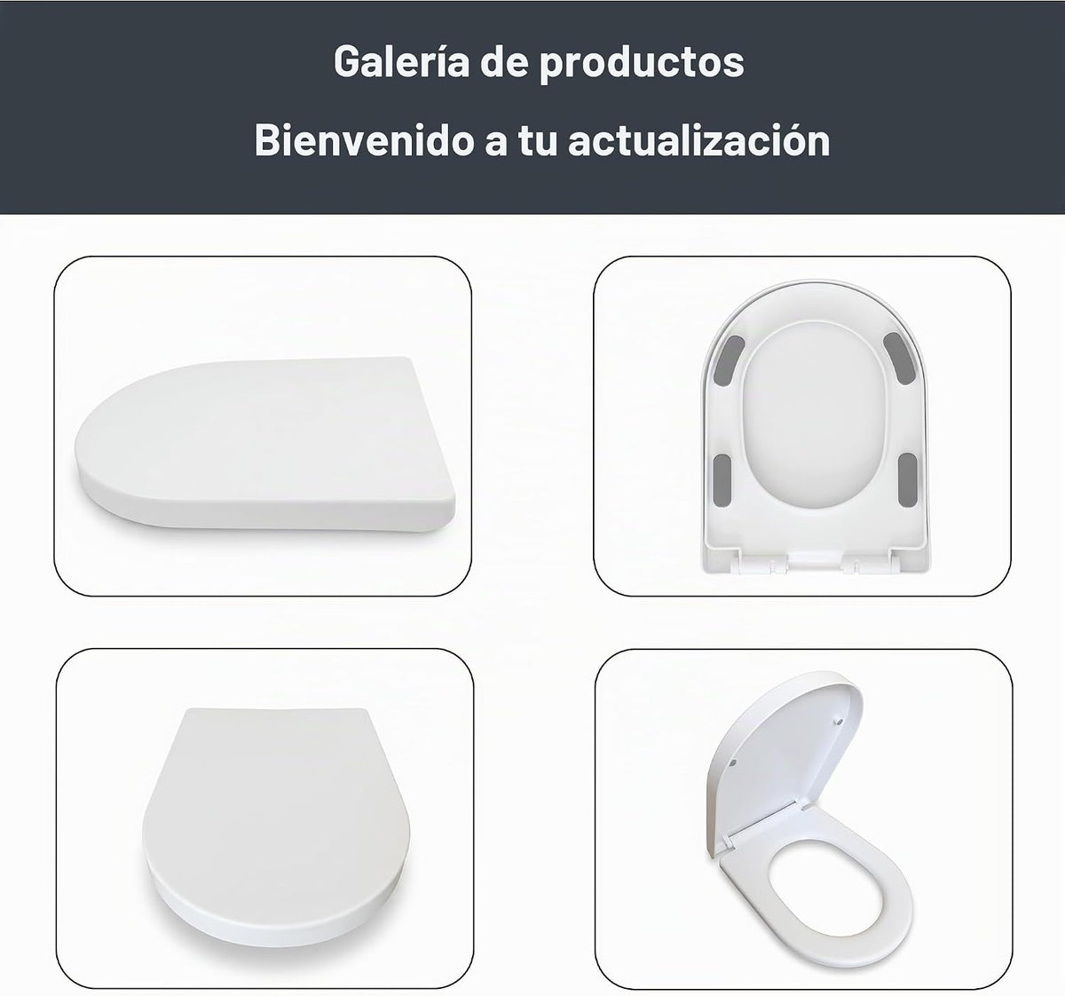 Silencioso cierre suave del asiento del inodoro en forma de U\/D ni...
