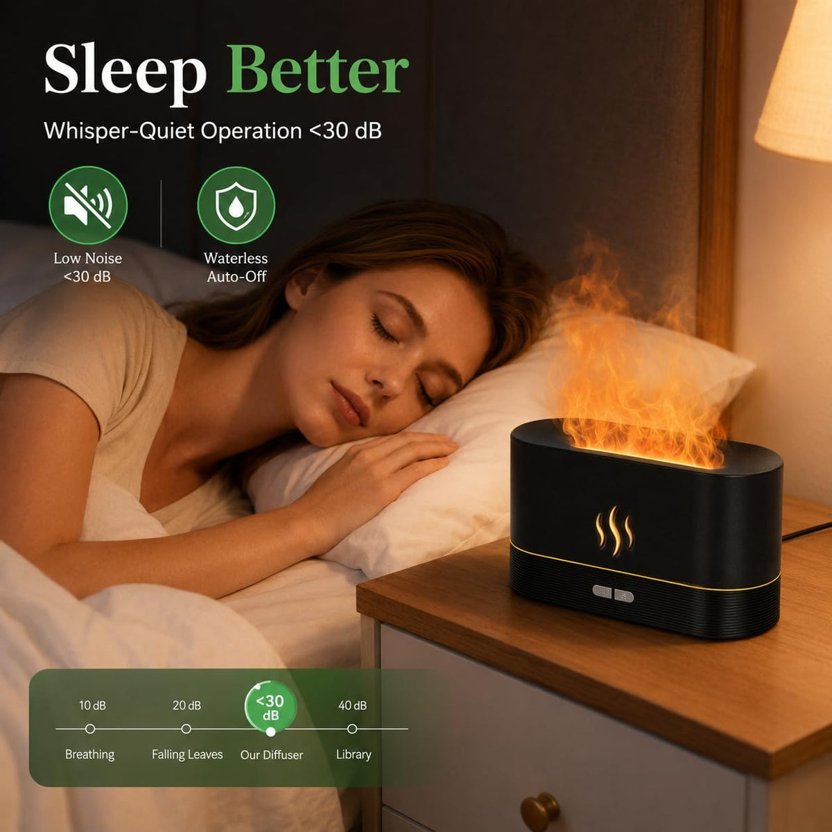 Difusor de Aire en Forma de Llama Humidificador, Difusor de Aroma M...