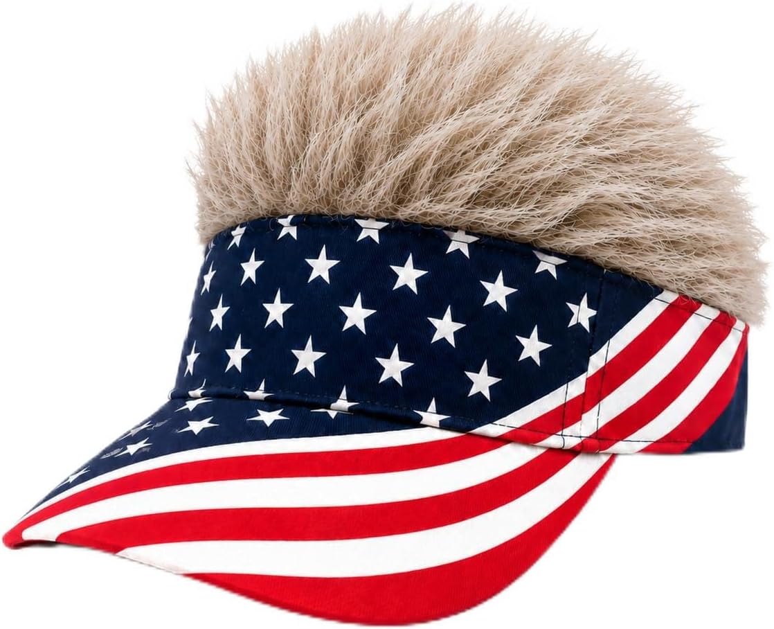 Gorra con visera para hombre con cabello falso, gorra con cabello p...