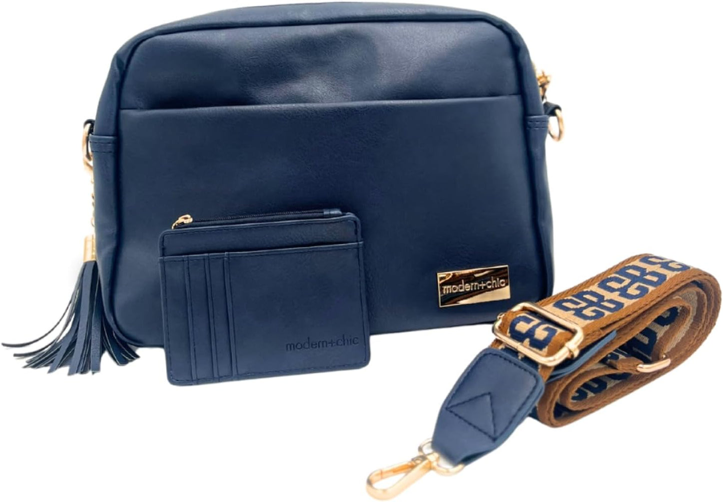 Modern+Chic Bolso cruzado Alice: bolso de cuero vegano con amplios...