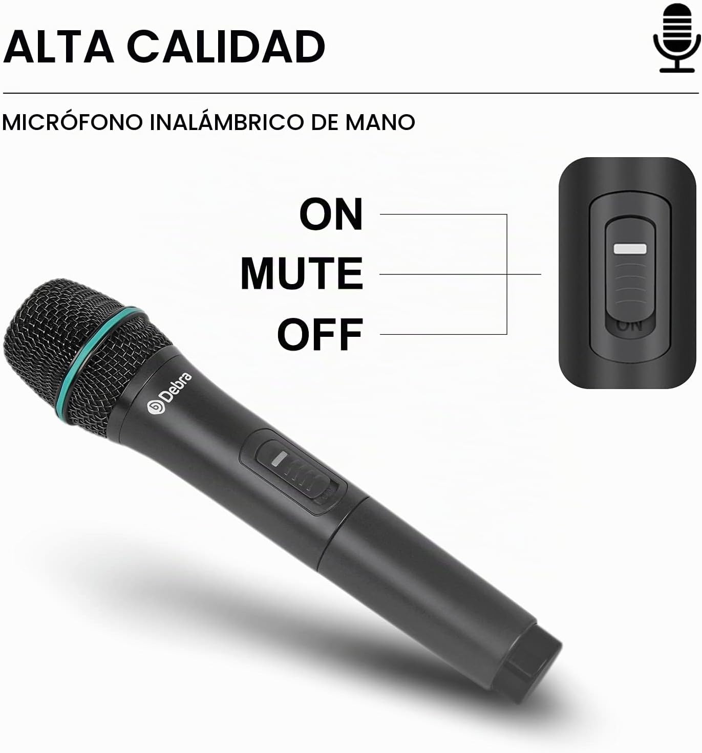 Debra Audio Pro UHF Sistema de micrófono inalámbrico de 4 canales c...