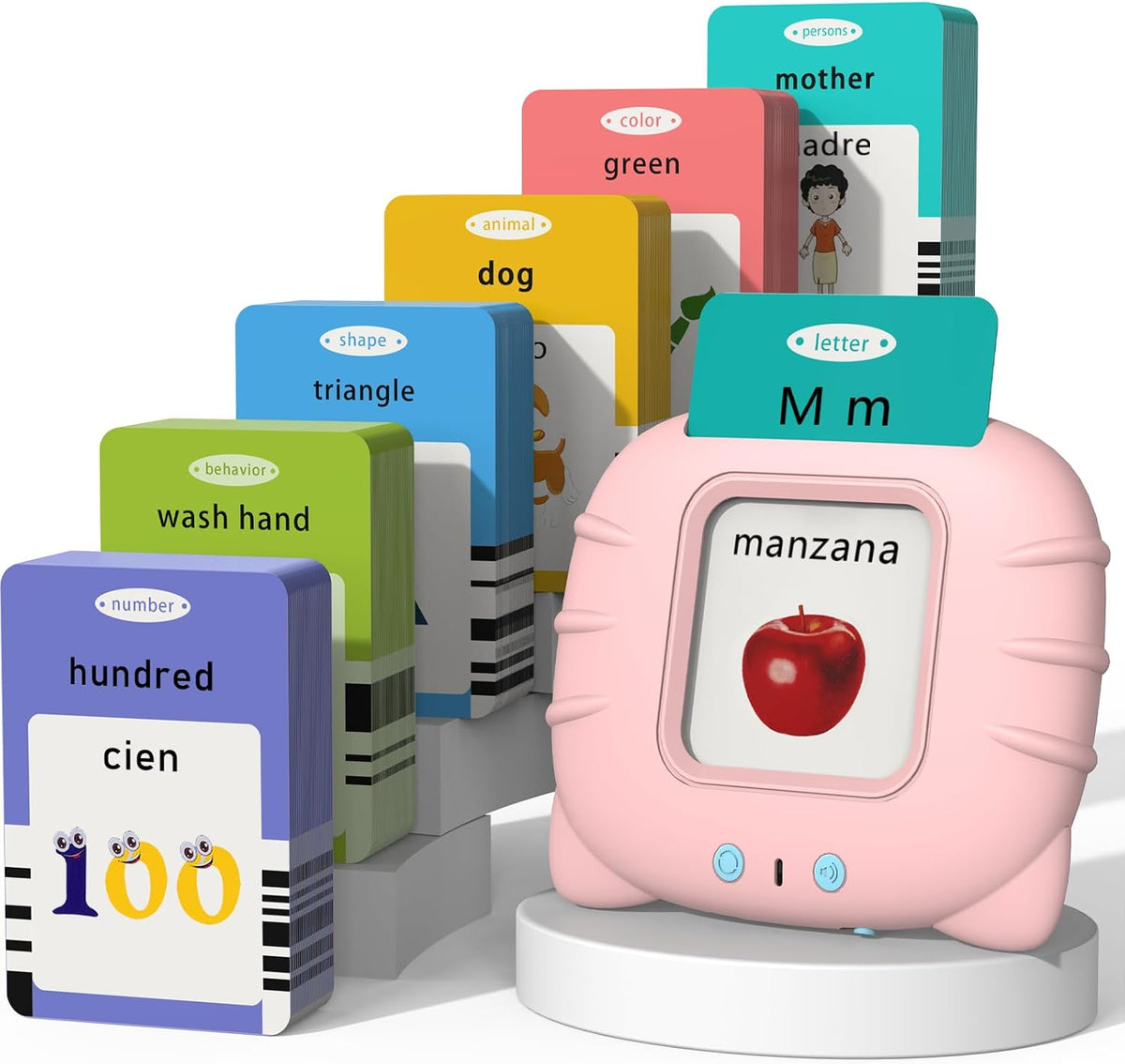Startcan Tarjetas didácticas parlantes en español e inglés para niñ...