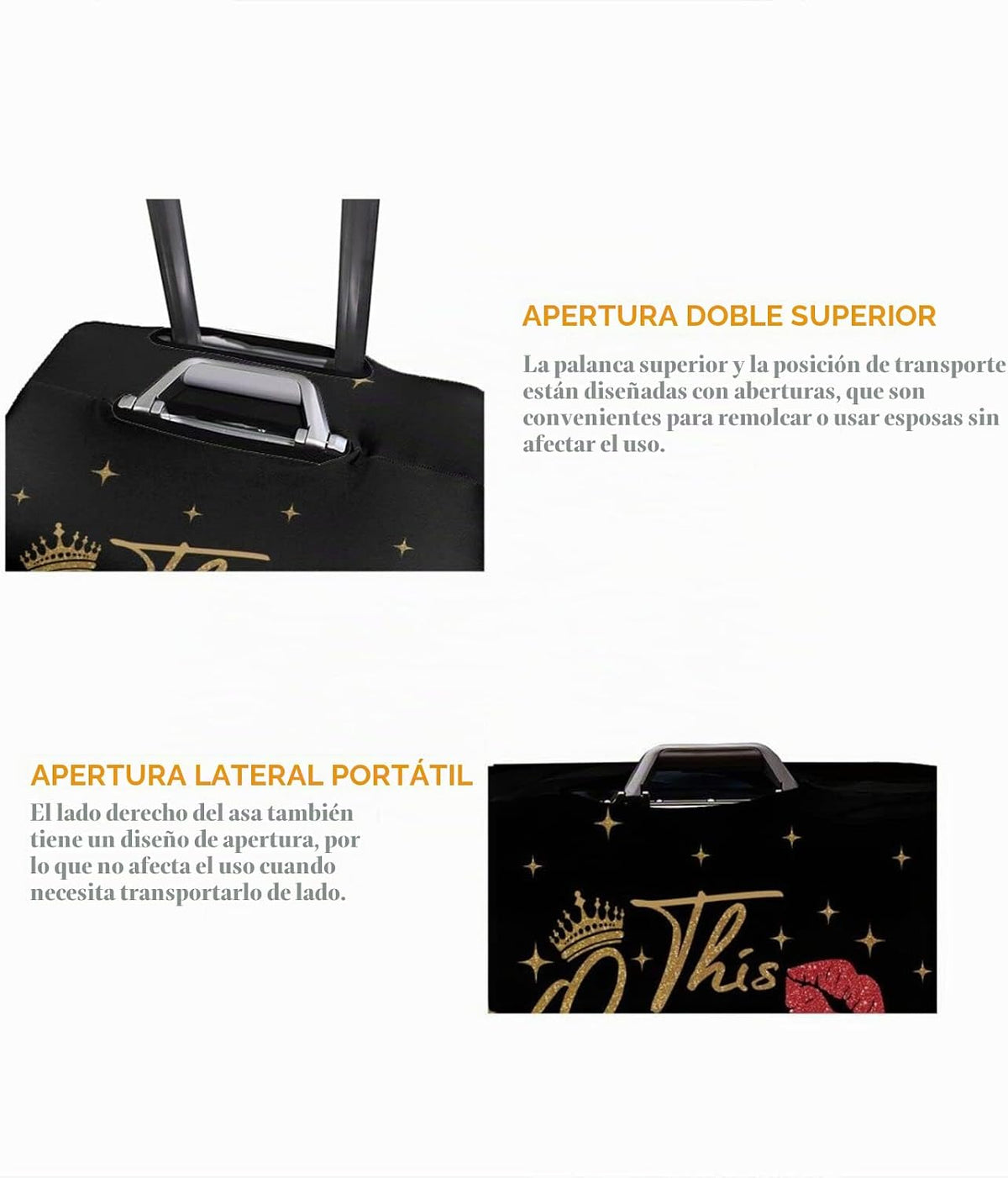 Hepmant Protector de maleta de viaje para mujer afroamericana, elás...