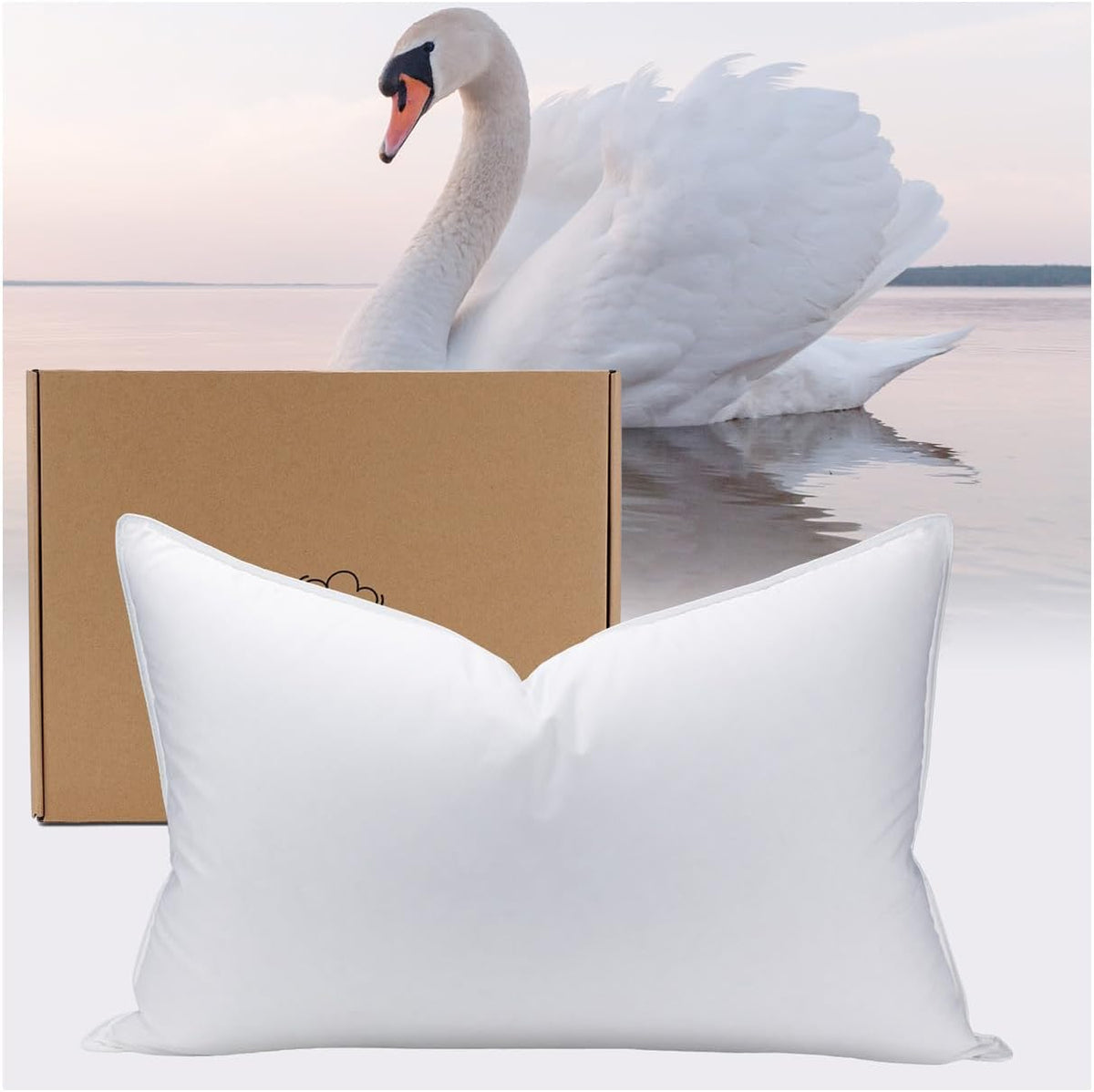 Paquete de 1 almohada de plumón de ganso blanco 100% natural, tamañ...