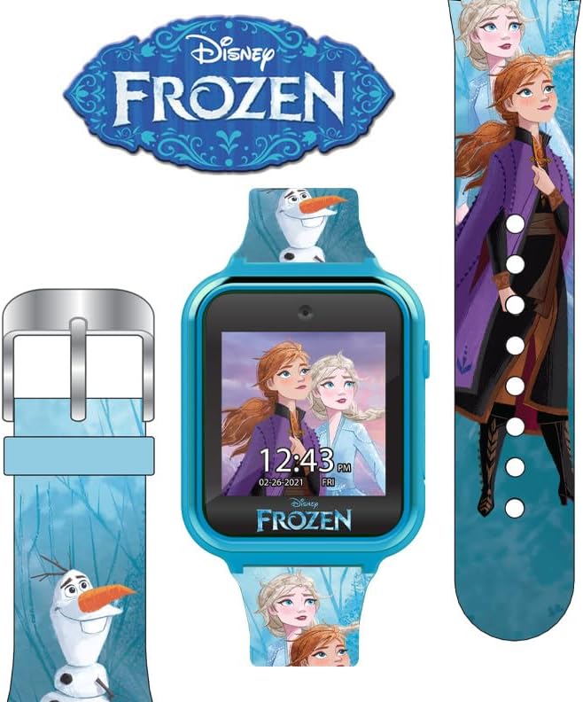 Accutime Reloj inteligente Disney Frozen para niños con cámara para...