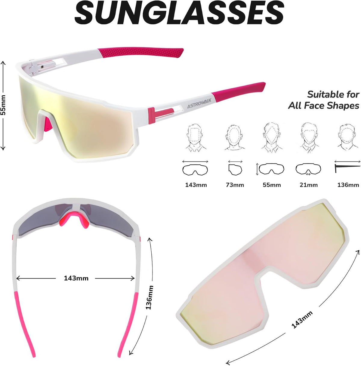 Gafas de sol polarizadas para correr para hombres y mujeres, UV400...