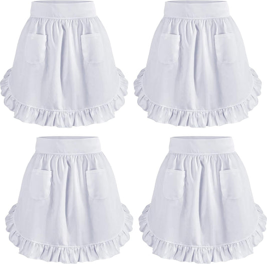Hercicy Delantal de cintura a granel para mujer, mitad retro, delan...