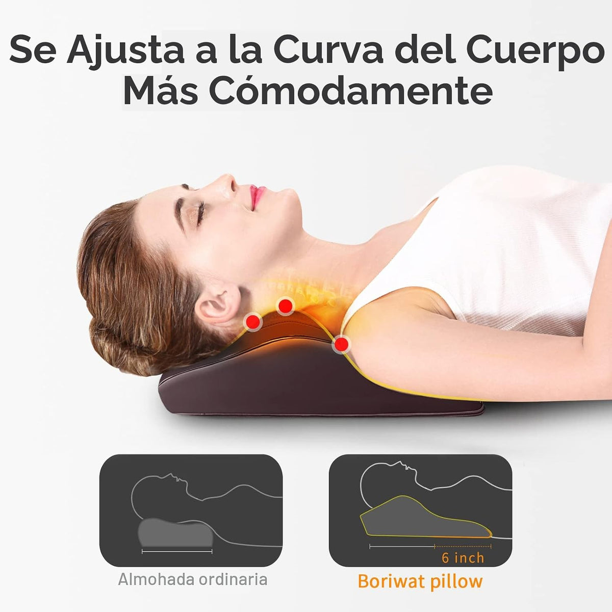 Boriwat Masajeador de cuello con calor, masajeador de espalda y mas...
