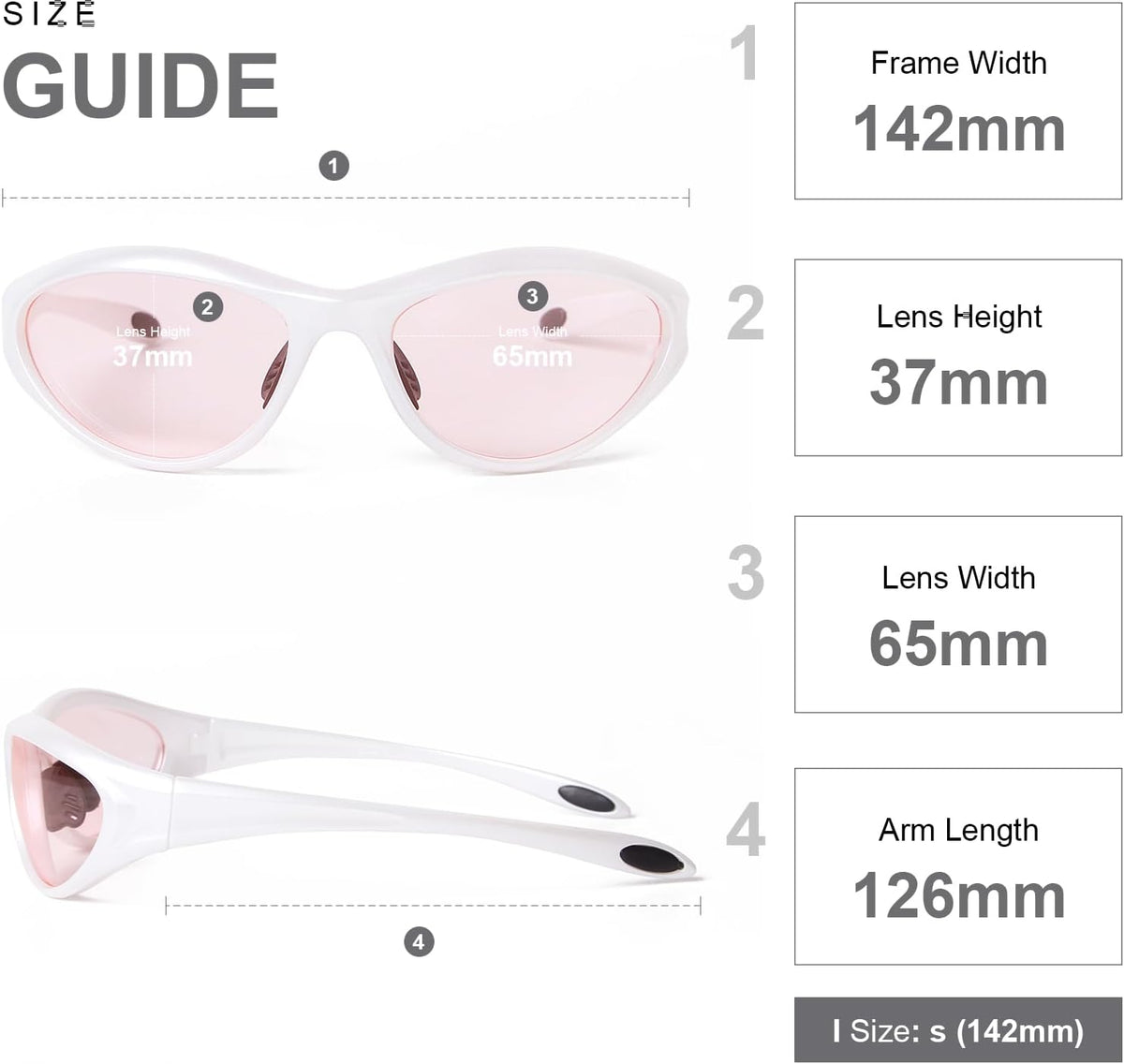 ADE WU Gafas de sol Y2K Rave de moda envolventes gafas de sol depor...