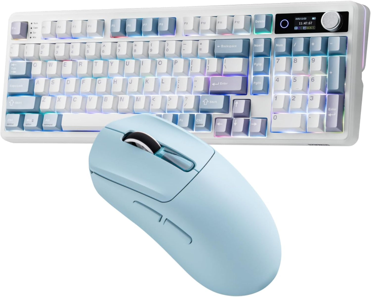 Teclado mecánico EPOMAKER TH99 PRO 96% con pantalla y perilla + rat...