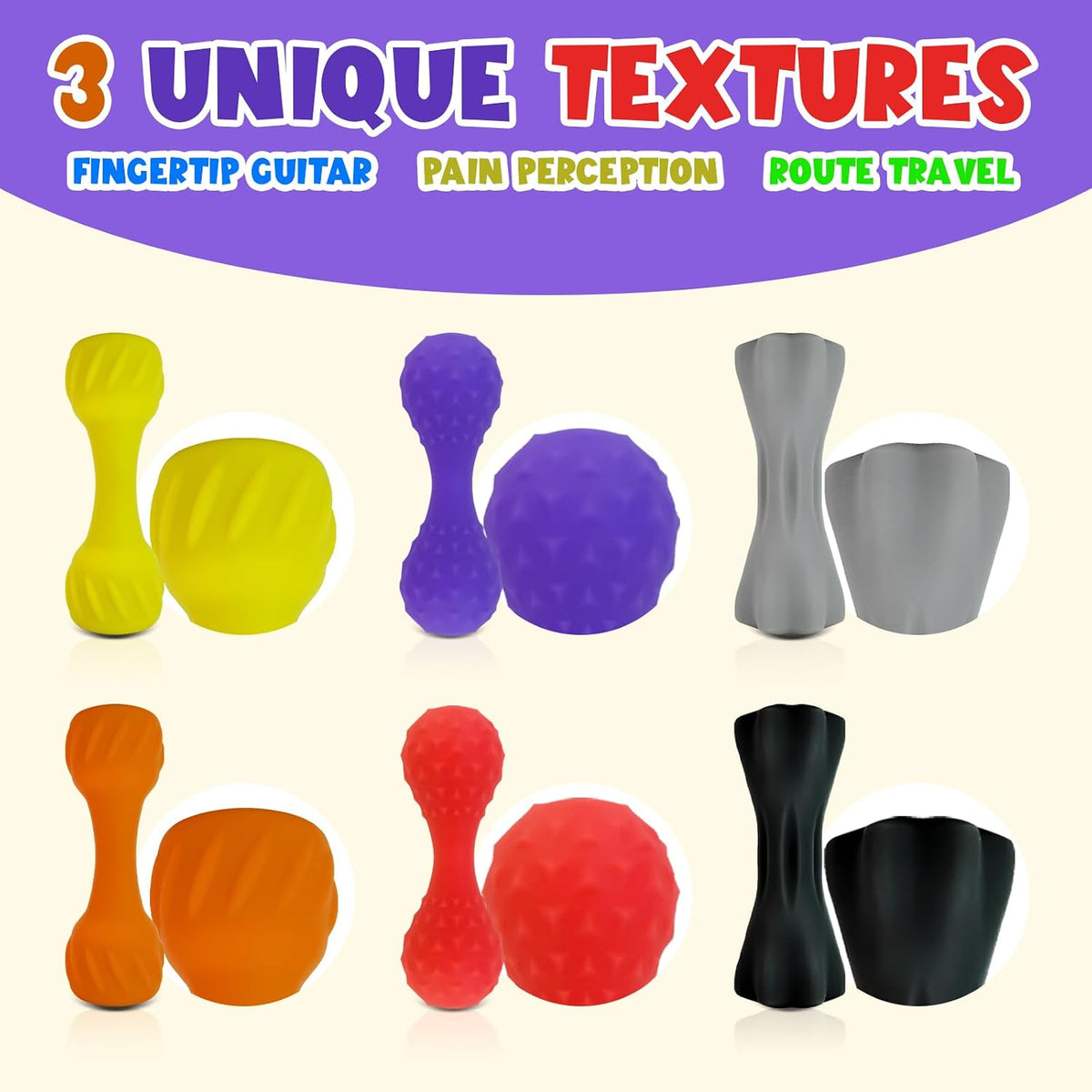 Juguetes sensoriales de piedra sensorial para niños y adultos: 6 pa...
