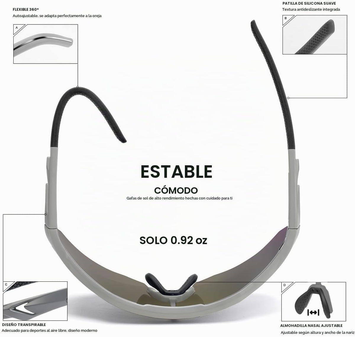 SEKKAF Gafas de sol deportivas polarizadas para hombres y mujeres,...