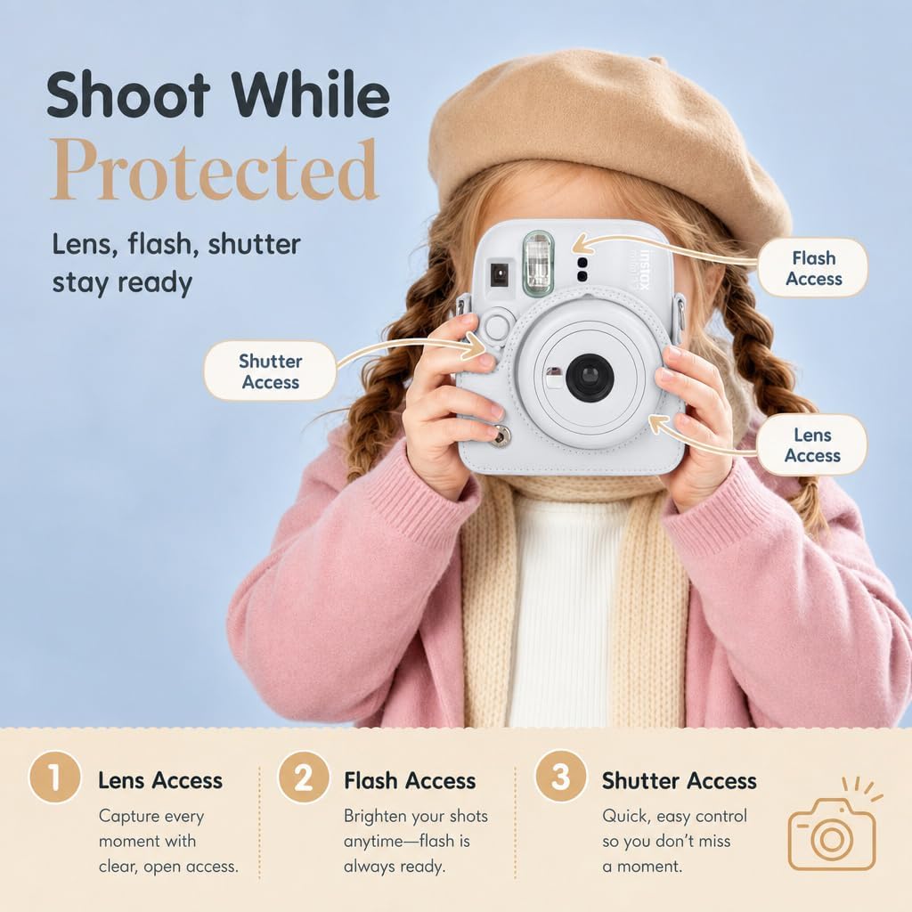 Fujifilm Instax Mini 13 - Cámara instantánea color blanco arcilla +...