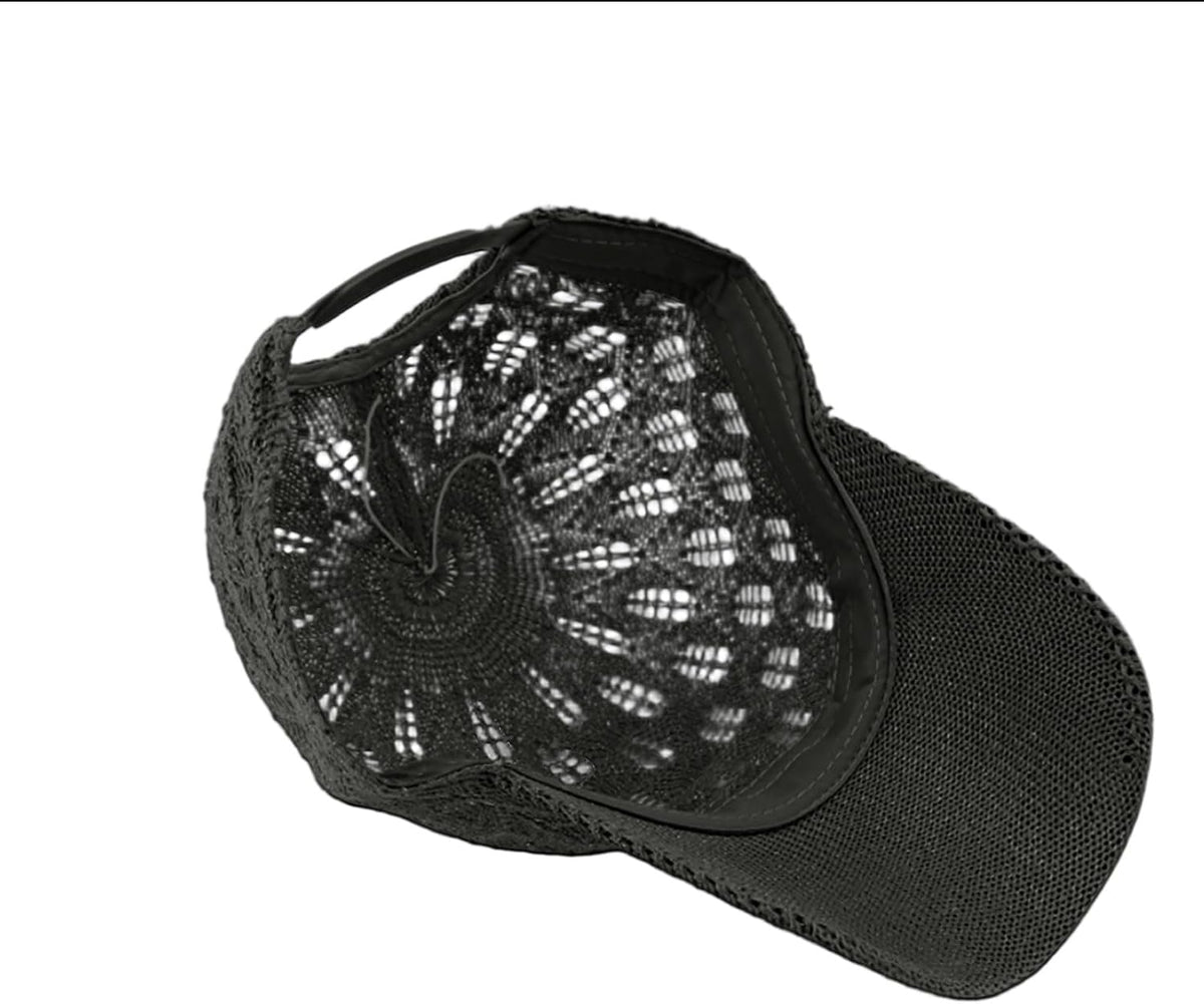 FASHIXD Gorra de béisbol de malla tejida para mujer, gorra de camio...