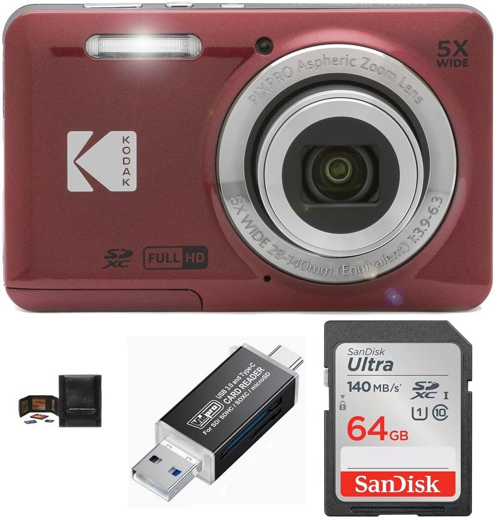 KODAK PIXPRO FZ55 - Paquete de cámara digital, incluye: Tarjeta de...