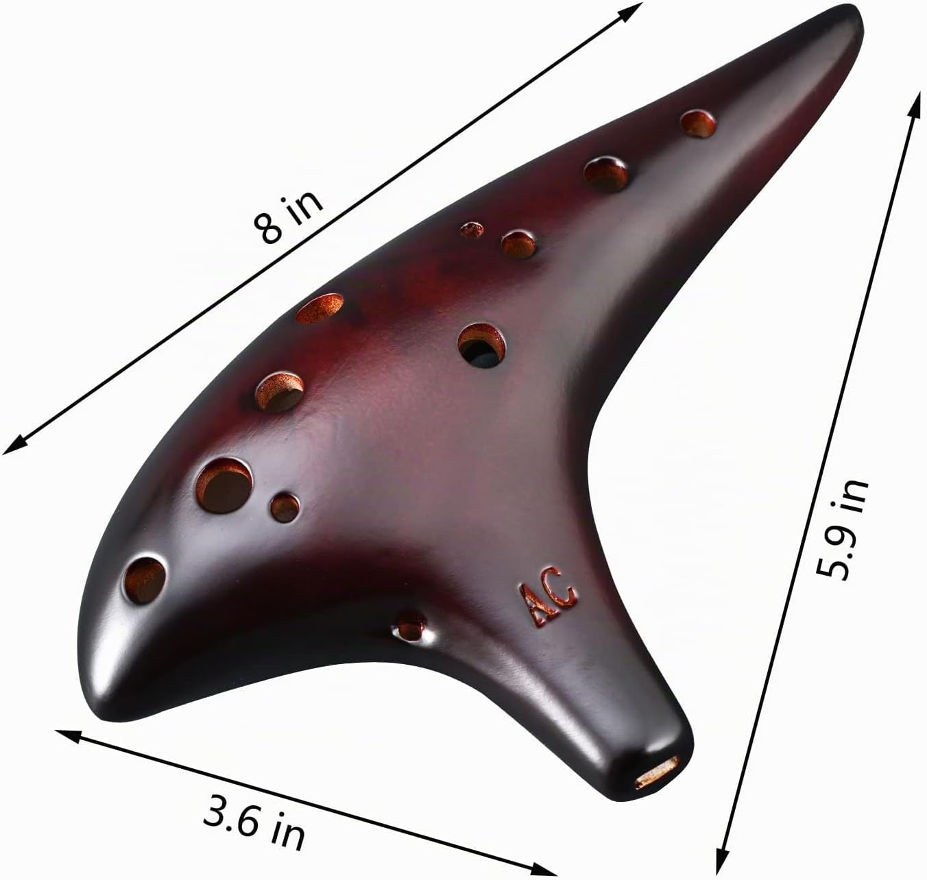 Ocarina de 12 agujeros Alto C de paja, cerámica ahumada, piccolo, i...