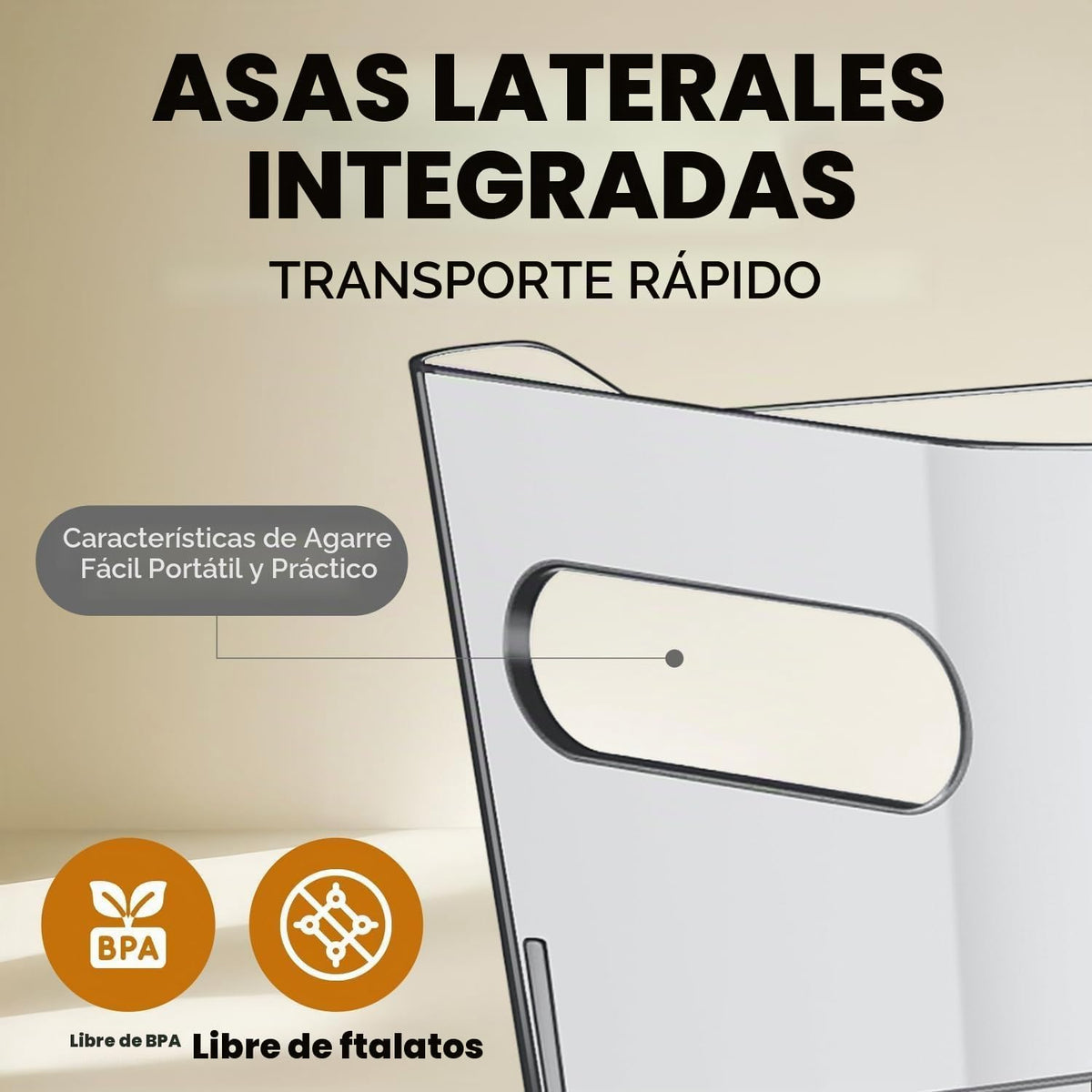 Cubos de almacenamiento de plástico transparentes extra grandes, or...