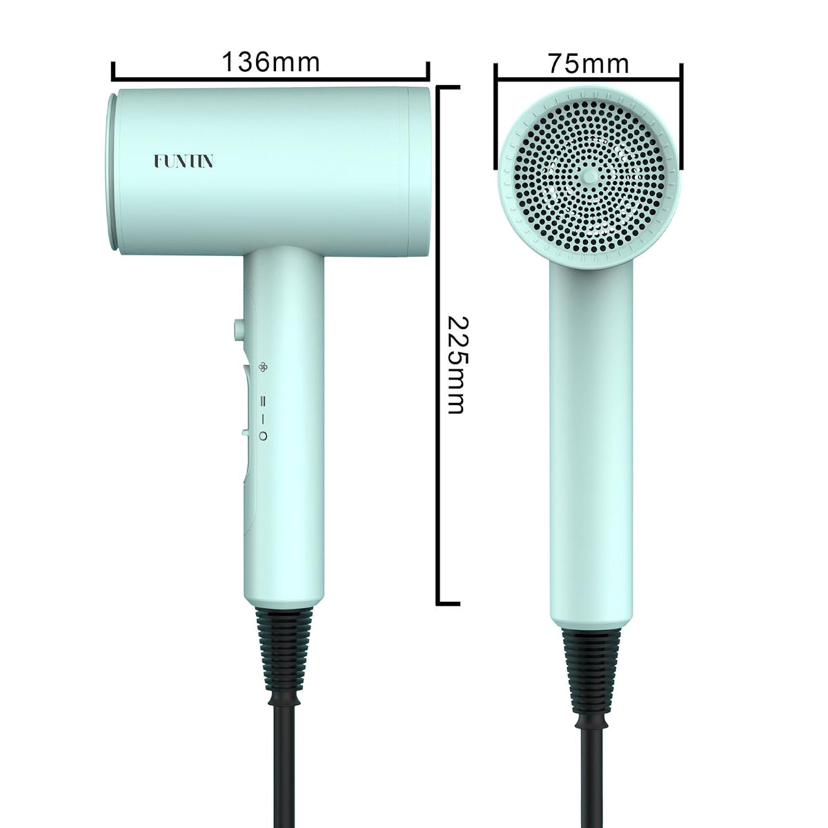 Funtin Secador de Pelo Secador de Pelo con Difusor Cepillo Peine 18...