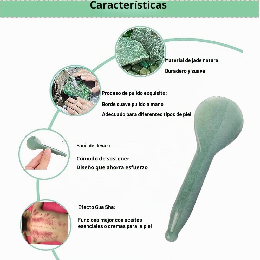 TOP SEWING Jade Gua Sha Herramientas de Masaje Herramienta Facial N...