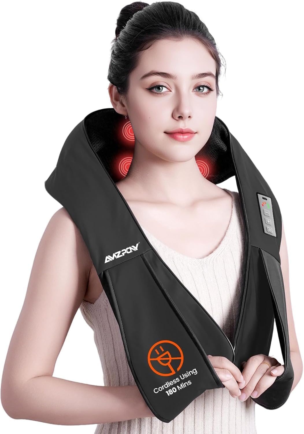 AMZPONY® Masajeador de cuello inalámbrico para aliviar el dolor de...