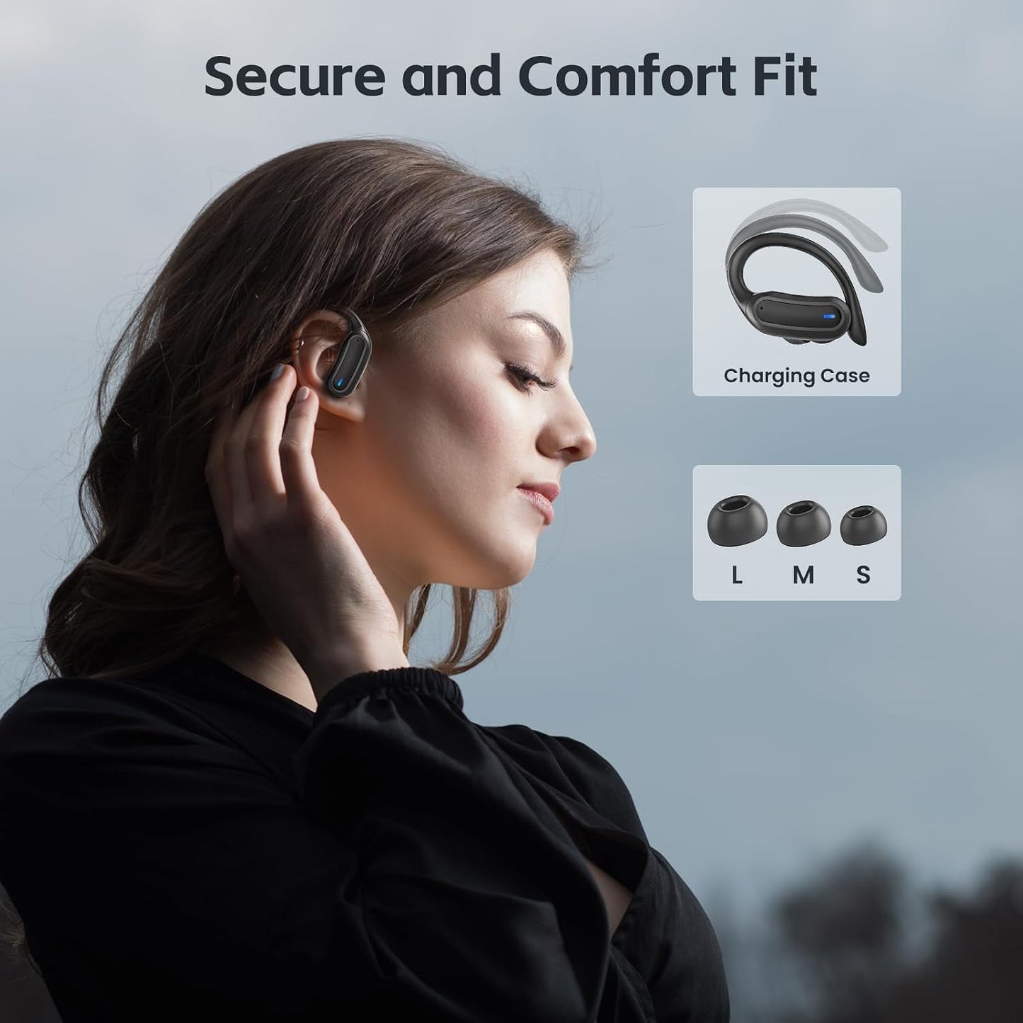Auriculares inalámbricos Bluetooth, 54 horas de reproducción, estér...